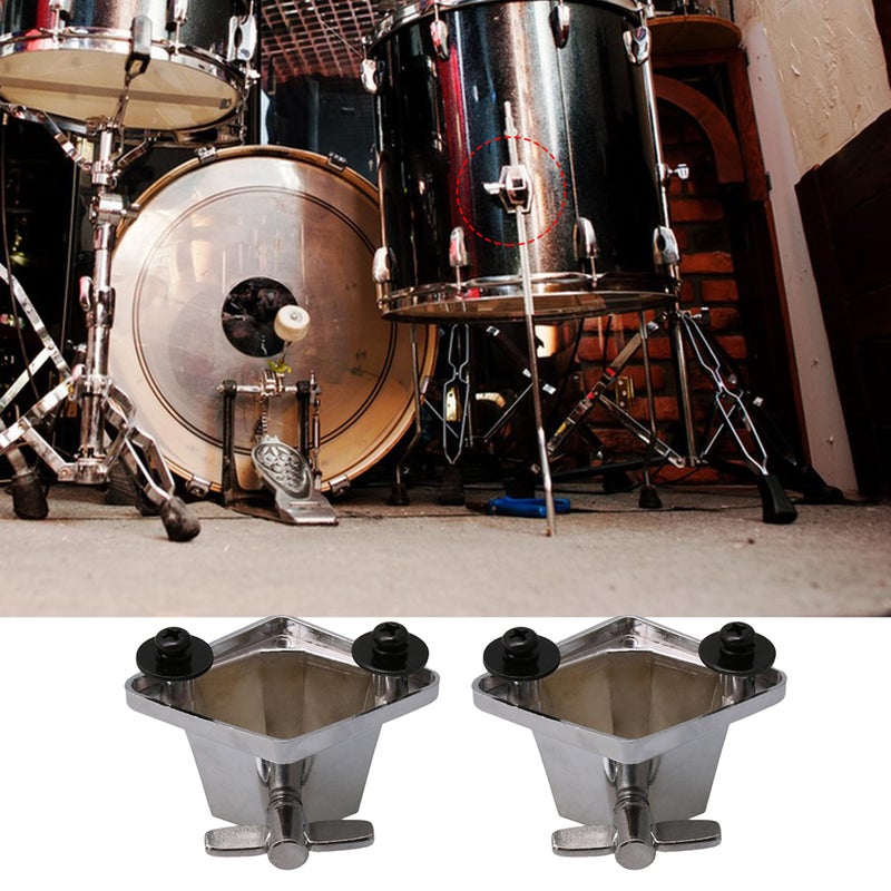 Lovermusic 2 Pieces Silver Floor Tom Leg Bracket Mount Replacement for Tom Drum Set - Image 4